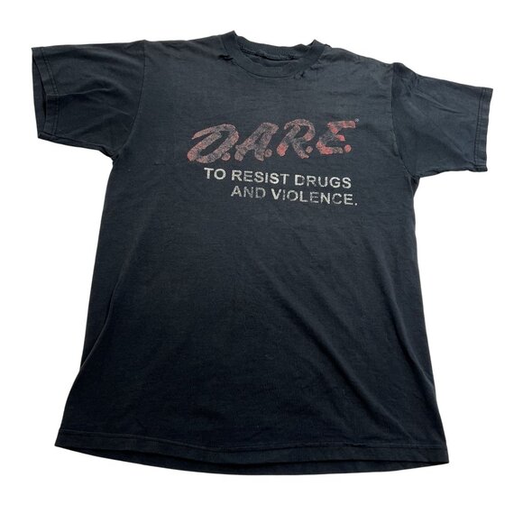 Vintage DARE T-Shirt in Faded Black - Picture 1 of 5